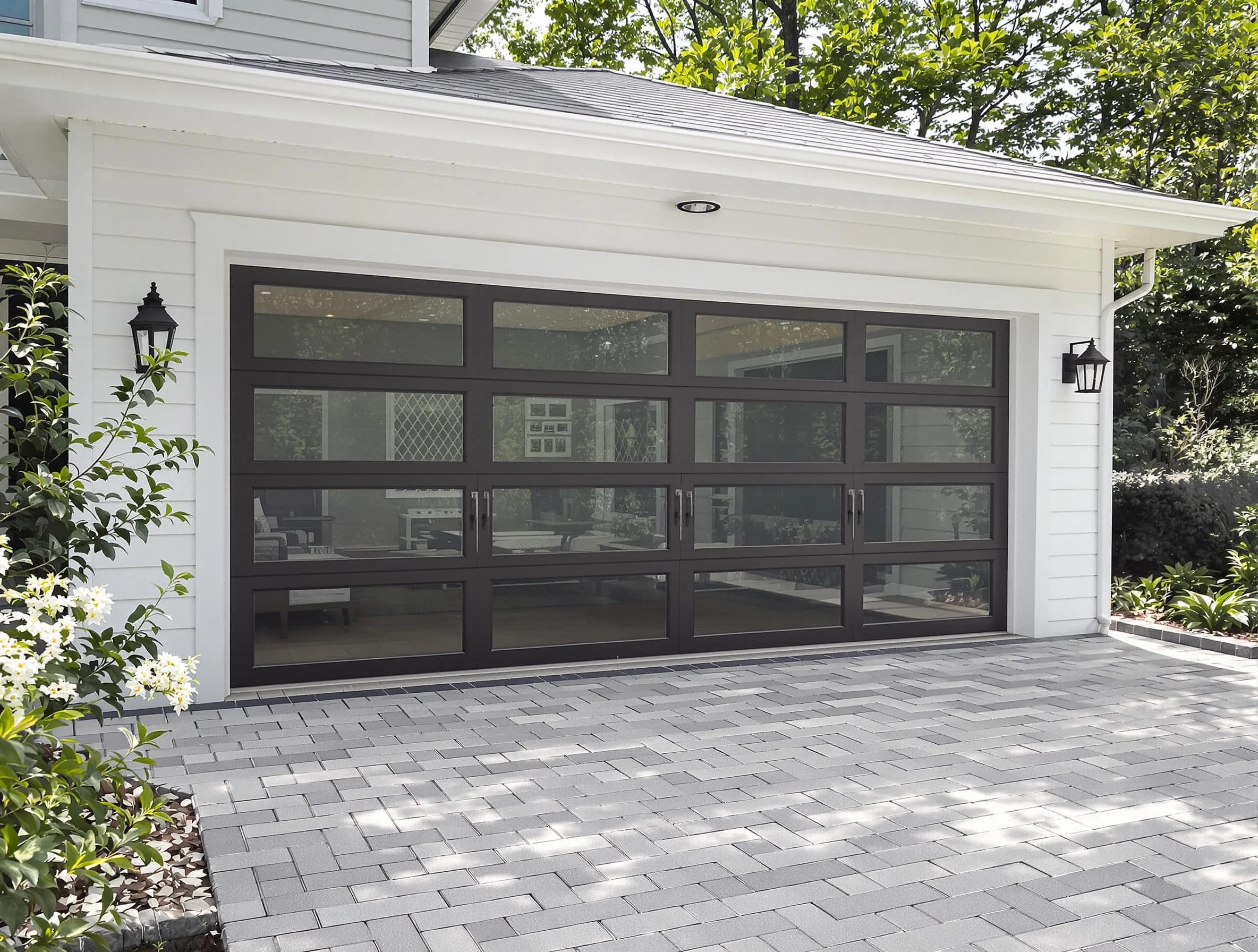 Pleasant Hills Garage Door Repair design specialist presenting custom garage door options to Pleasant Hills homeowner