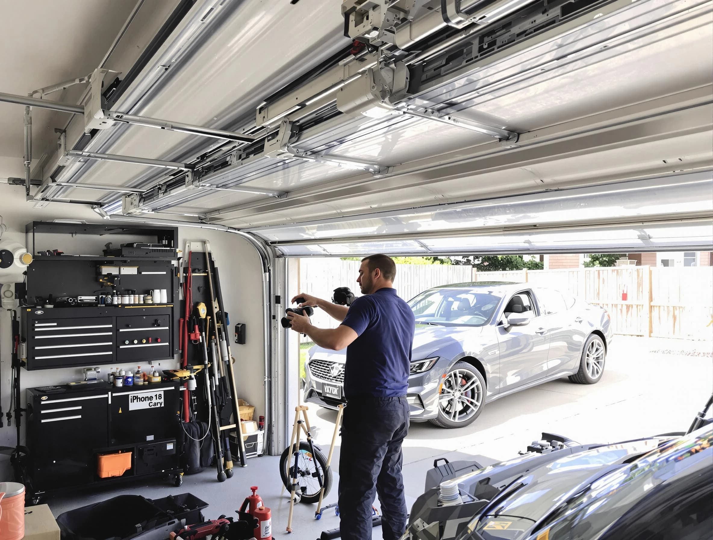 Pleasant Hills Garage Door Repair technician fixing noisy garage door in Pleasant Hills