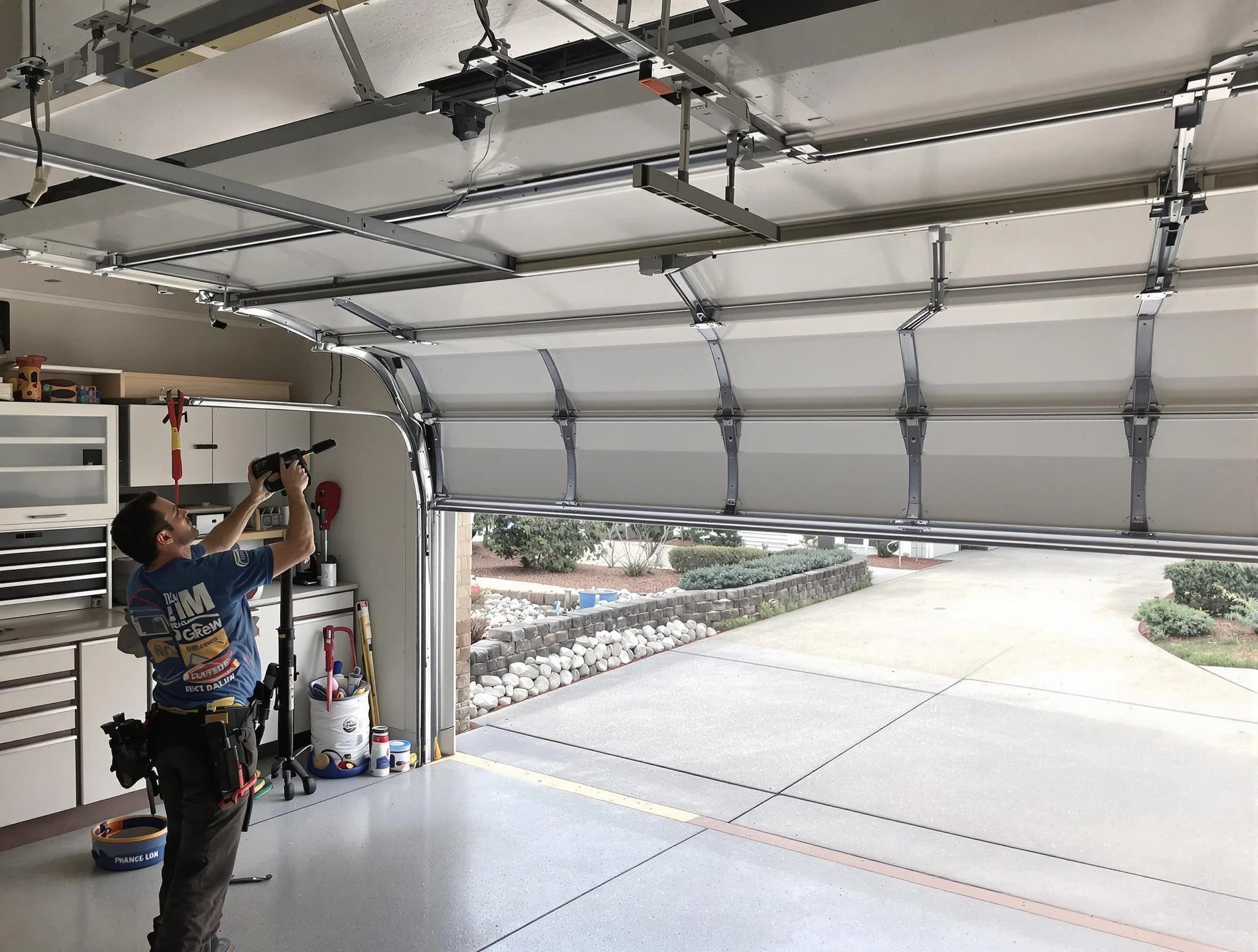 Garage door track repair service by Pleasant Hills Garage Door Repair in Pleasant Hills