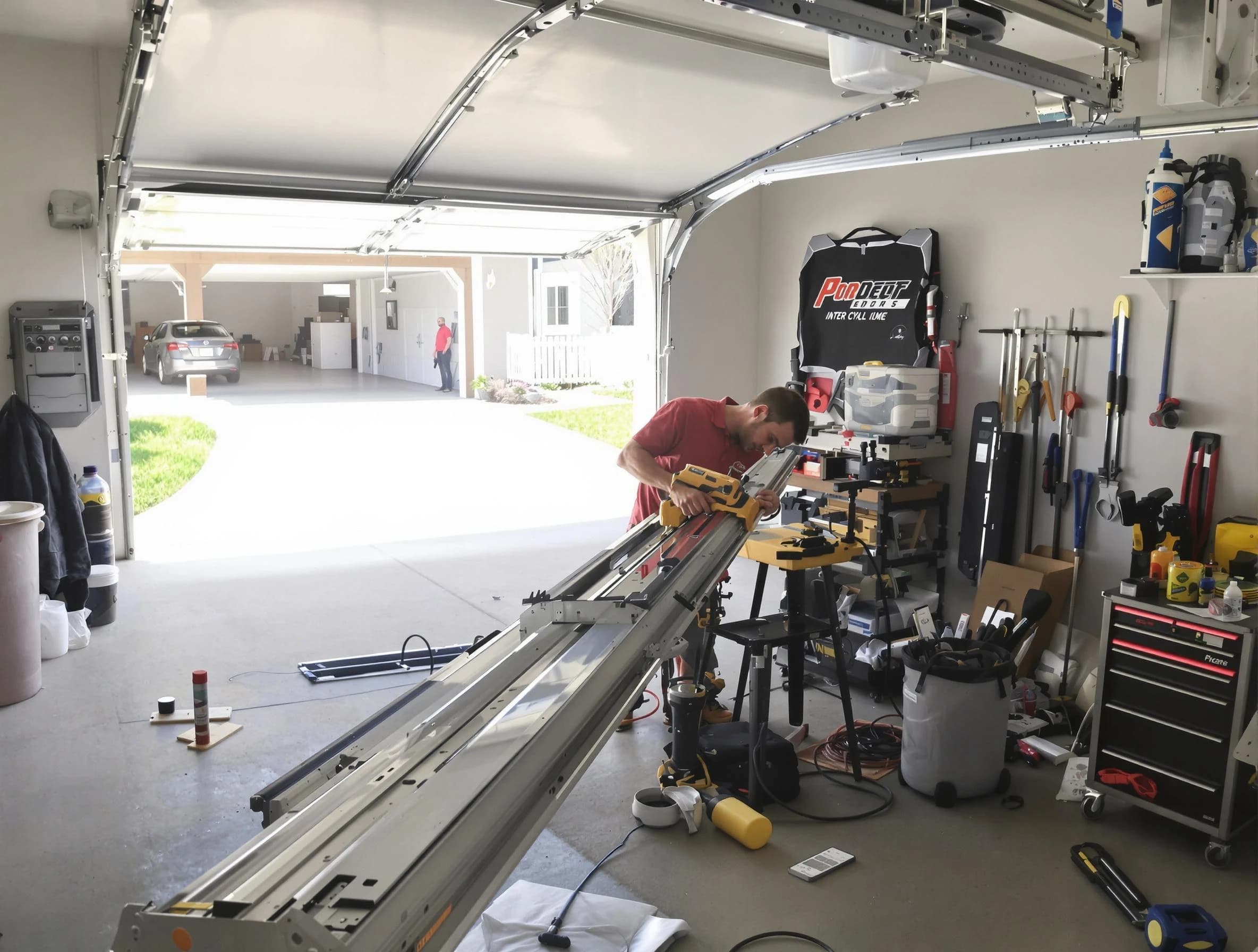 Pleasant Hills Garage Door Repair expert performing track repair in Pleasant Hills