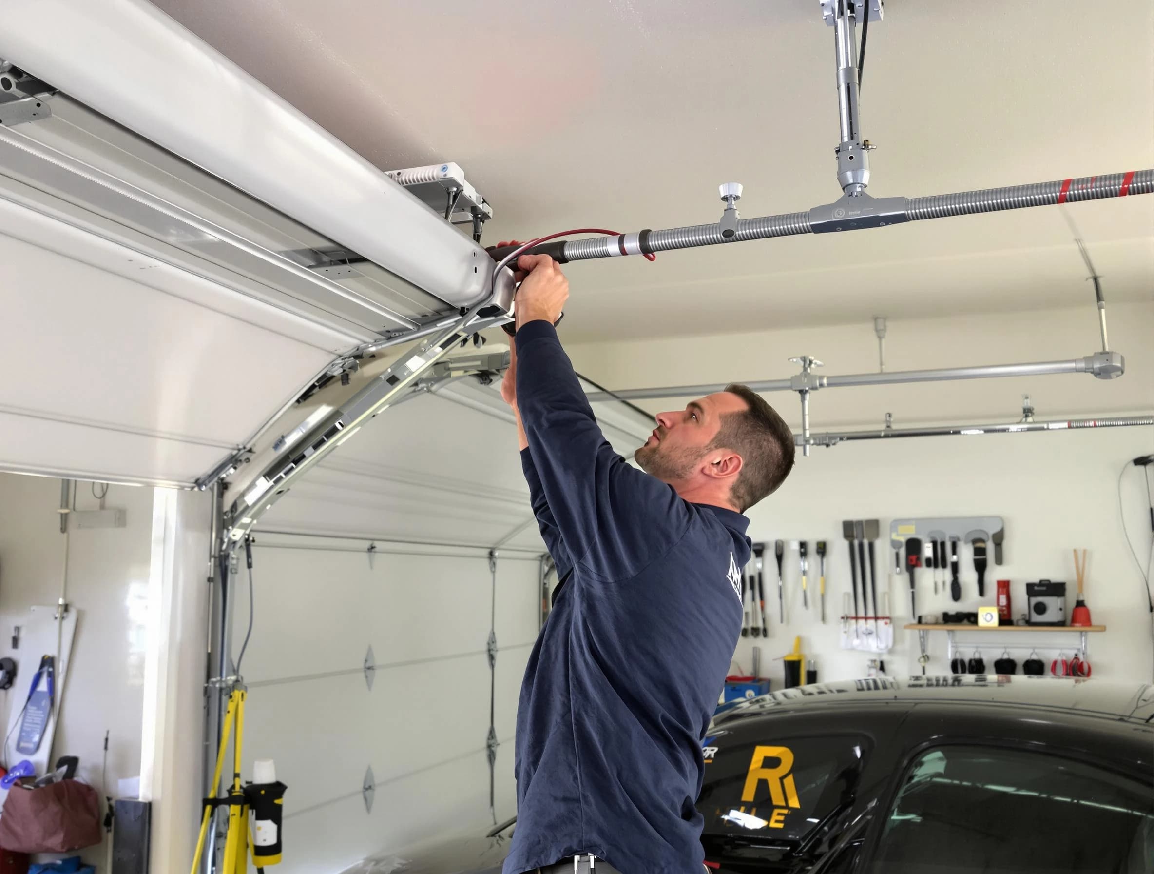 Pleasant Hills Garage Door Repair technician performing garage door cable repair in Pleasant Hills