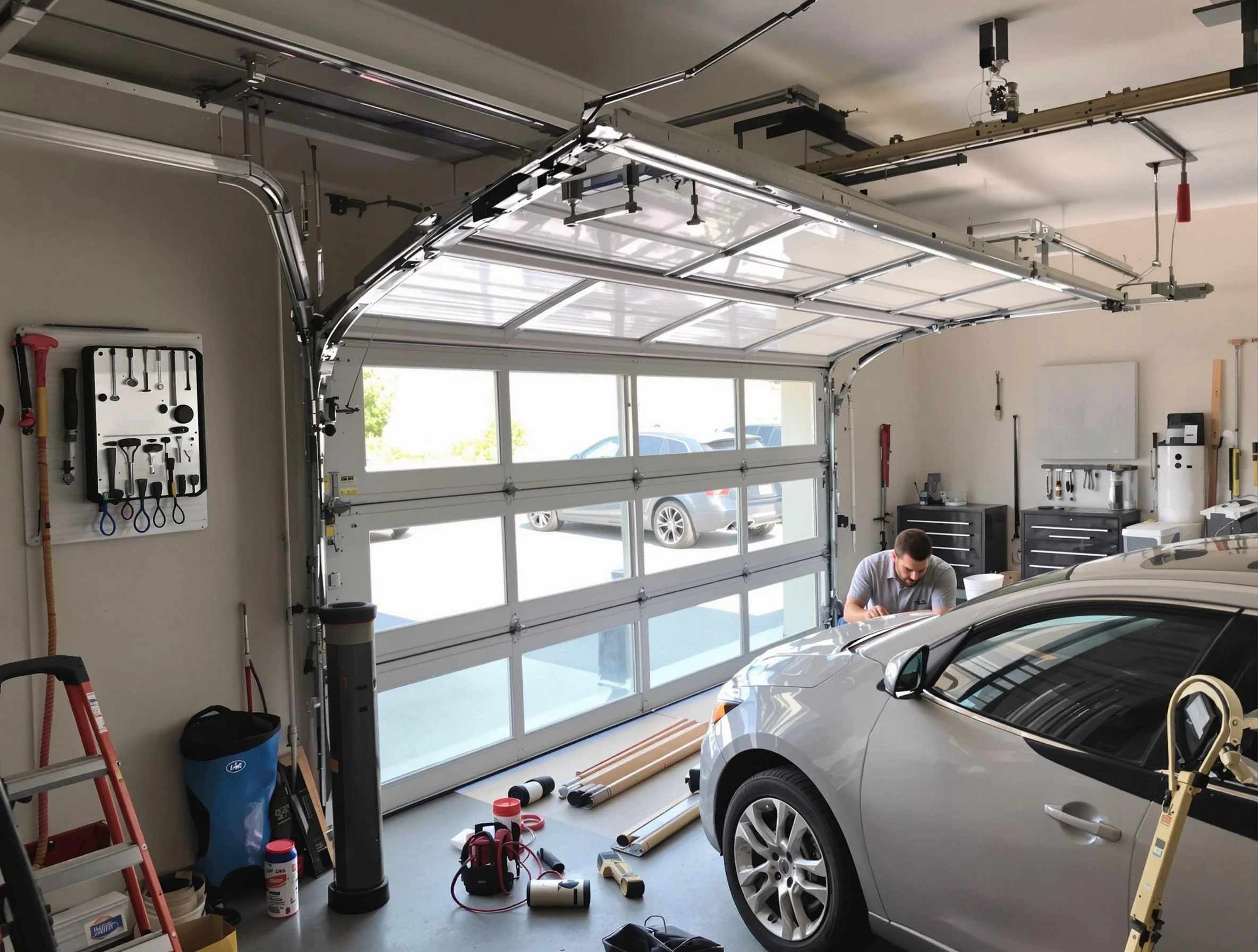 Garage door noise reduction service by Pleasant Hills Garage Door Repair in Pleasant Hills