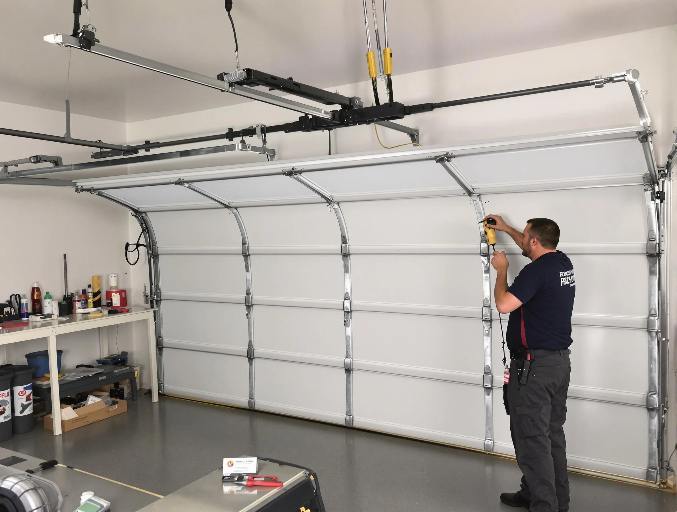 Pleasant Hills Garage Door Repair certified technician performing overhead door system repair in Pleasant Hills