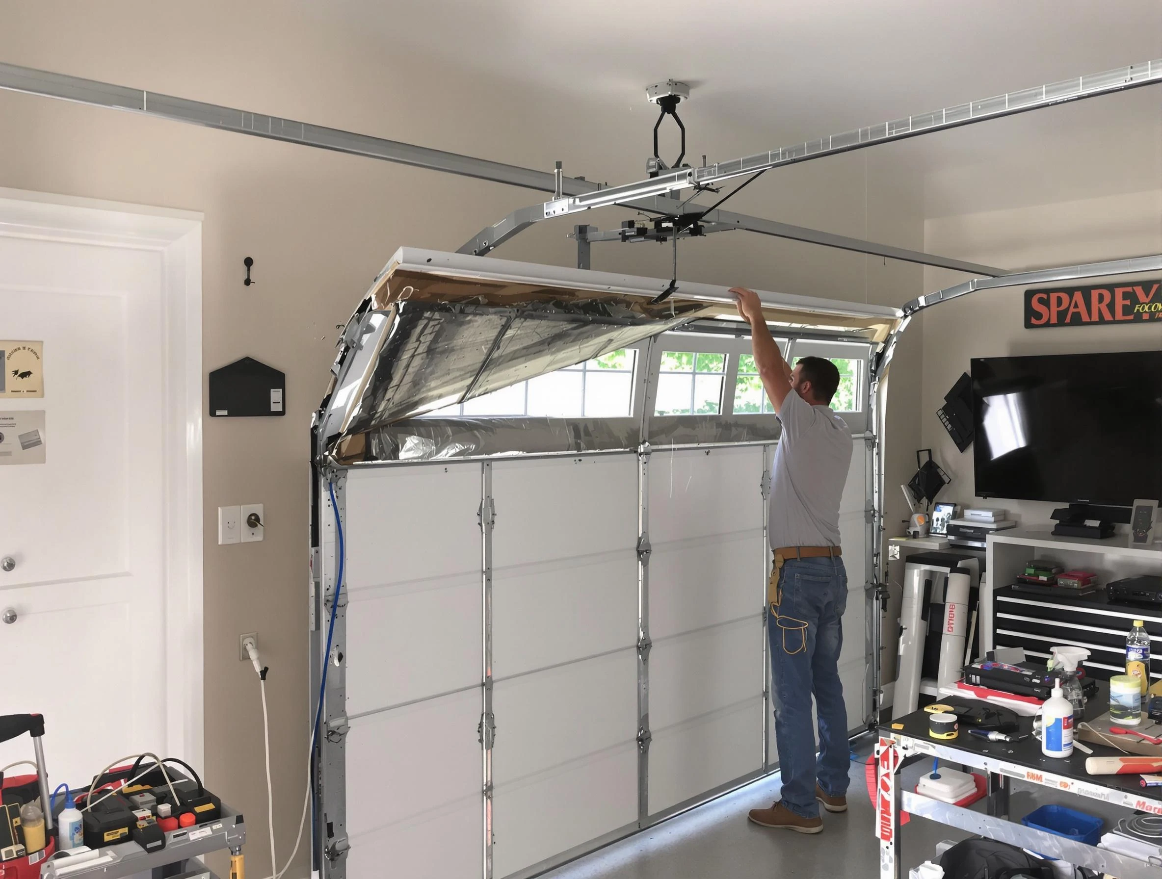 Garage door section replacement by Pleasant Hills Garage Door Repair in Pleasant Hills