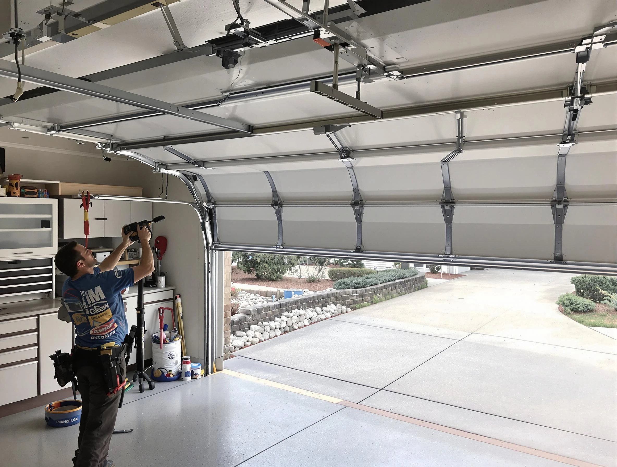 Garage door track repair service by Pleasant Hills Garage Door Repair in Pleasant Hills